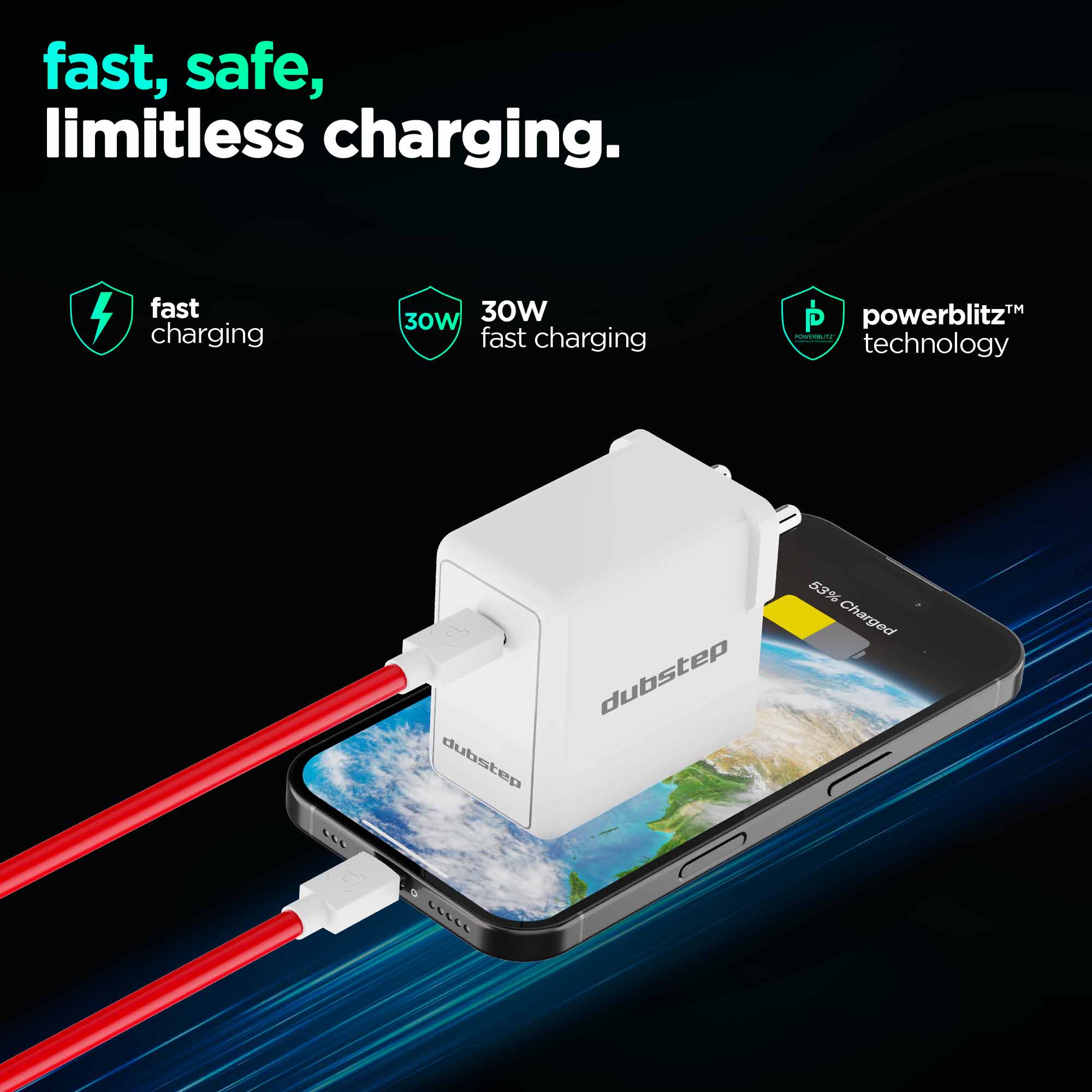 Sprint All In One 30W 6A Fast Charging Adapter with Cable (Type-C to Type-C) - Image 6