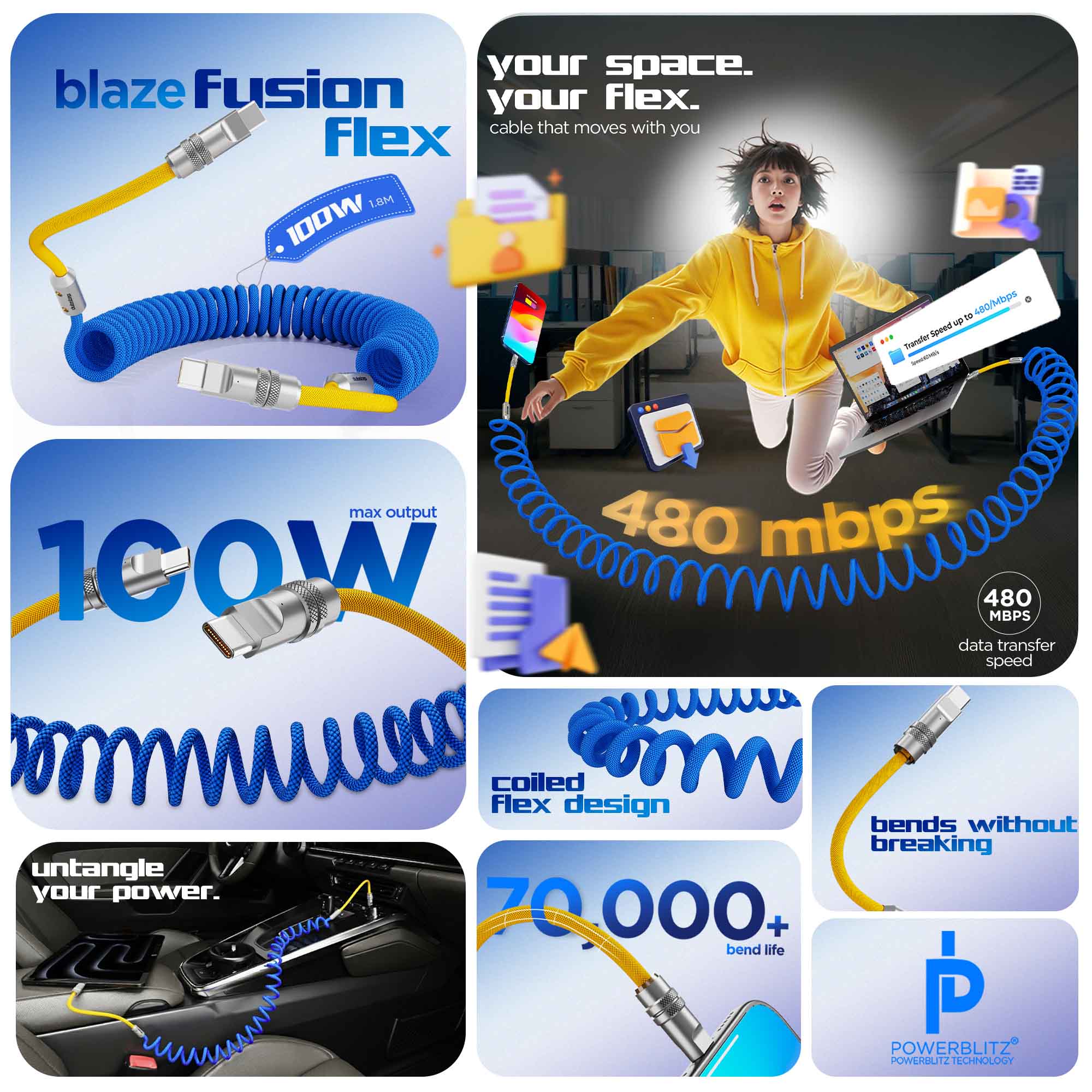 Blaze Fusion Flex 100w Blue - Image 2