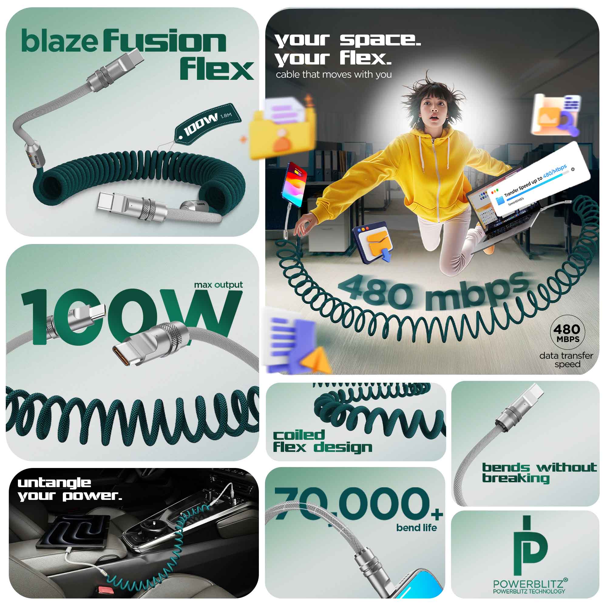 Blaze Fusion Flex 100w Green - Image 2