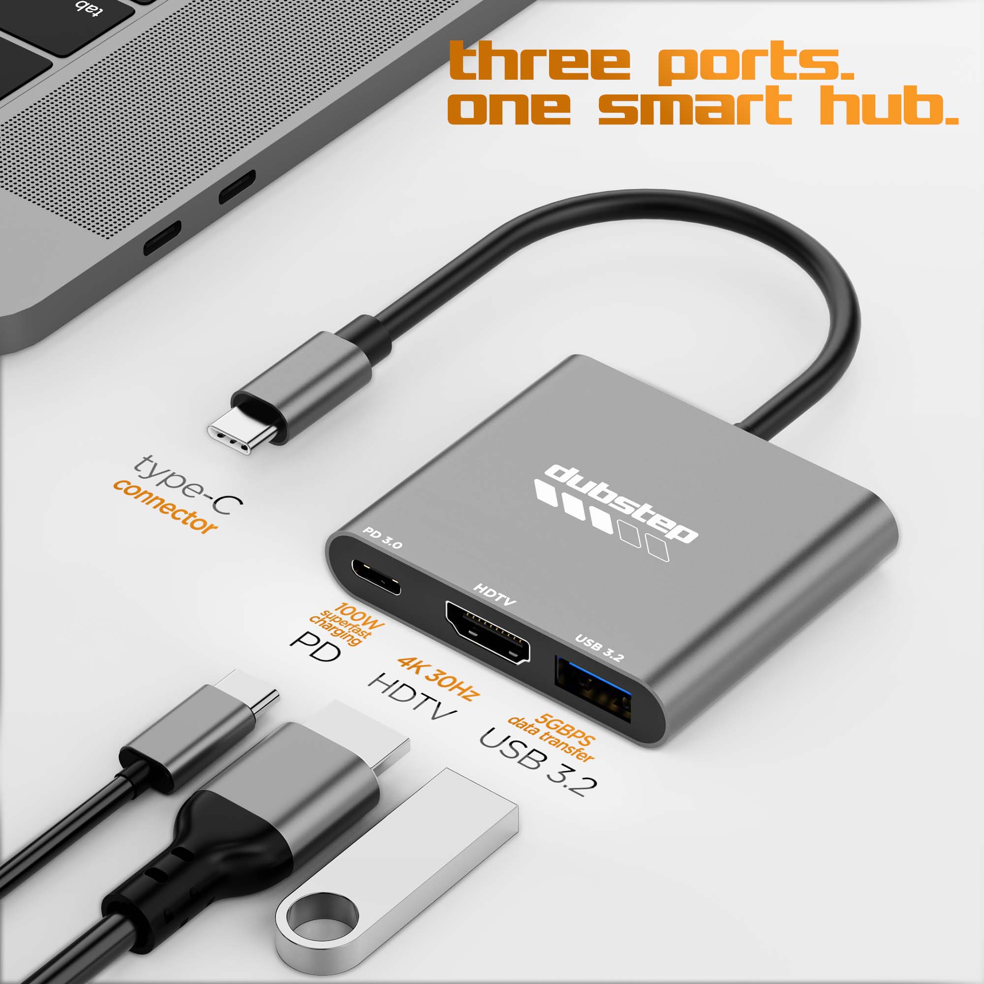SnaplinkGo 3-in-One Type-C to HDMI USB Hub - Image 3