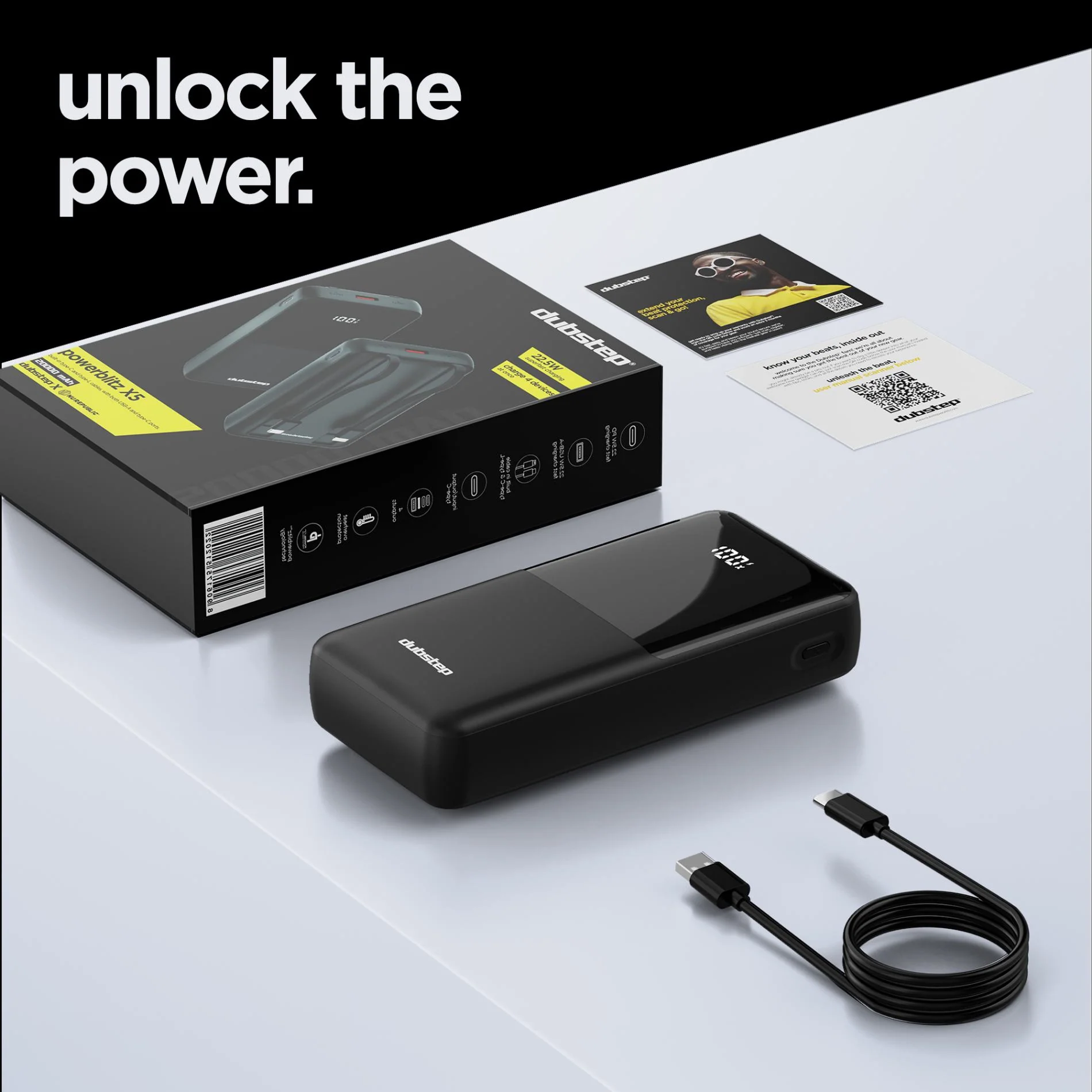 Powerblitz X5 built-in type-C and type-L cables, with both USB-A and type-C ports - Image 11