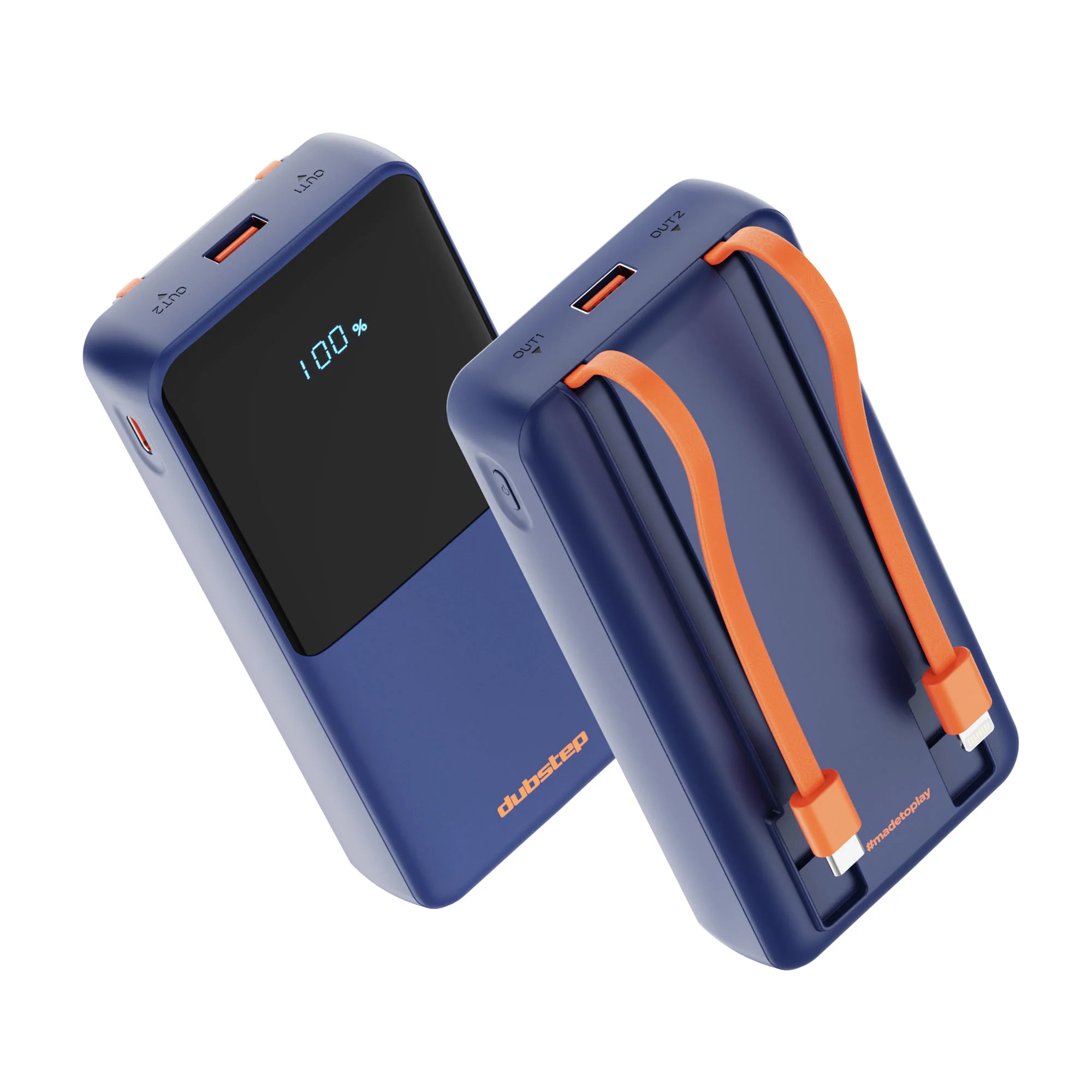 Powerblitz X5 built-in type-C and type-L cables, with both USB-A and type-C ports - Image 12