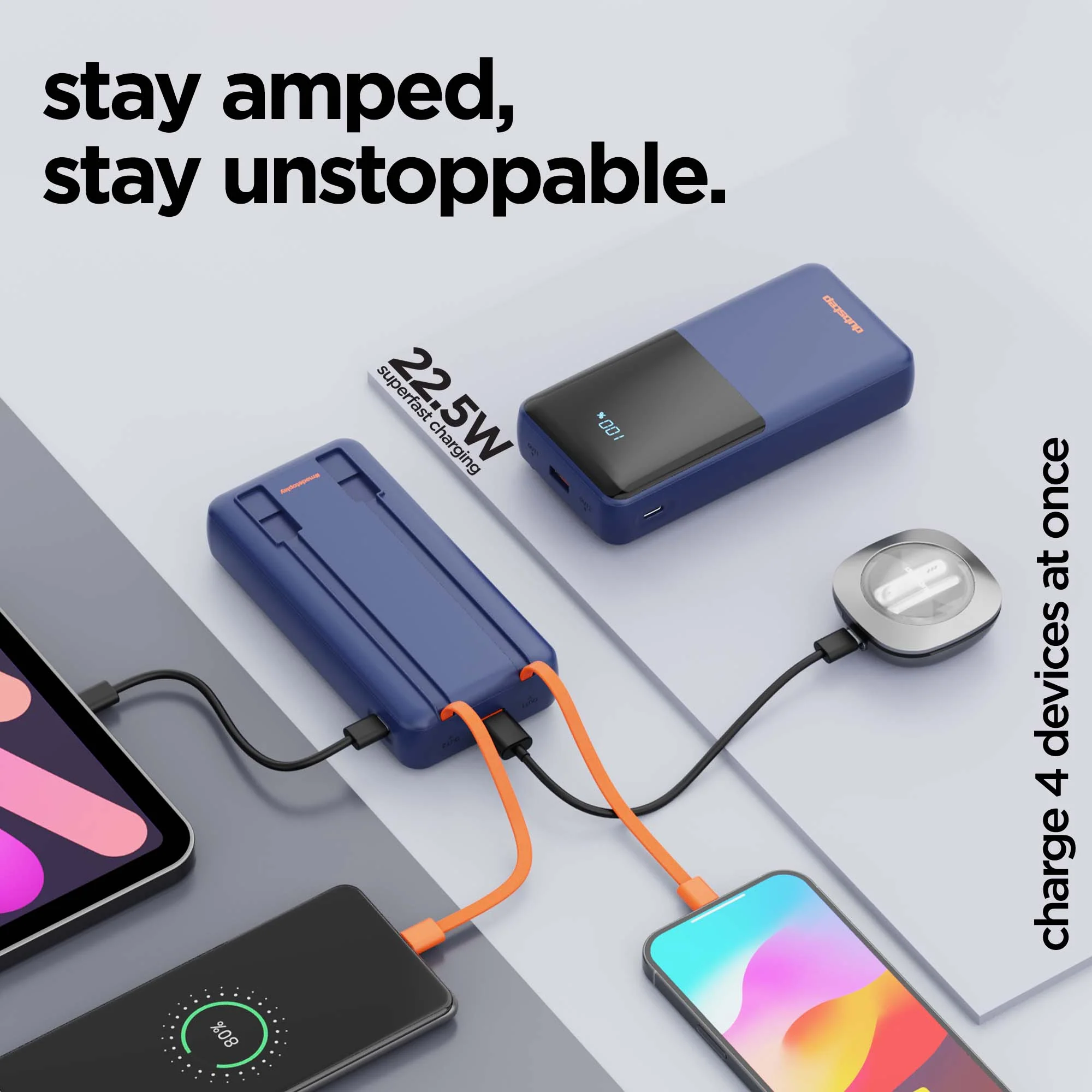 Powerblitz X5 built-in type-C and type-L cables, with both USB-A and type-C ports - Image 15