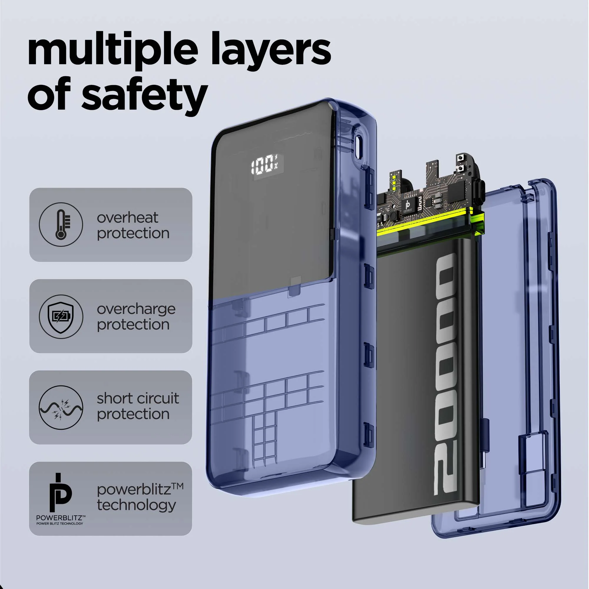 Powerblitz X5 built-in type-C and type-L cables, with both USB-A and type-C ports - Image 19